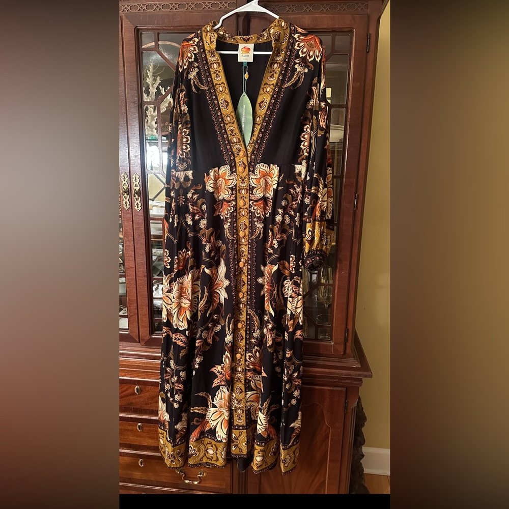 NWT Farm Rio Black Majestic Garden Maxi dress - Picture 6 of 6